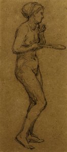 シャトルコックの研究、1870年頃（紙にチョーク） 作： Albert Joseph Moore